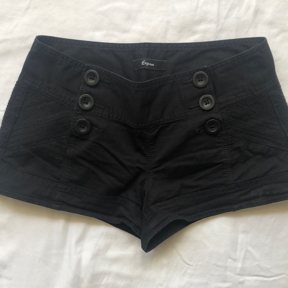 EXPRESS Black shorts - size 0 sailor button front